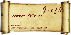 Gaszner Írisz névjegykártya